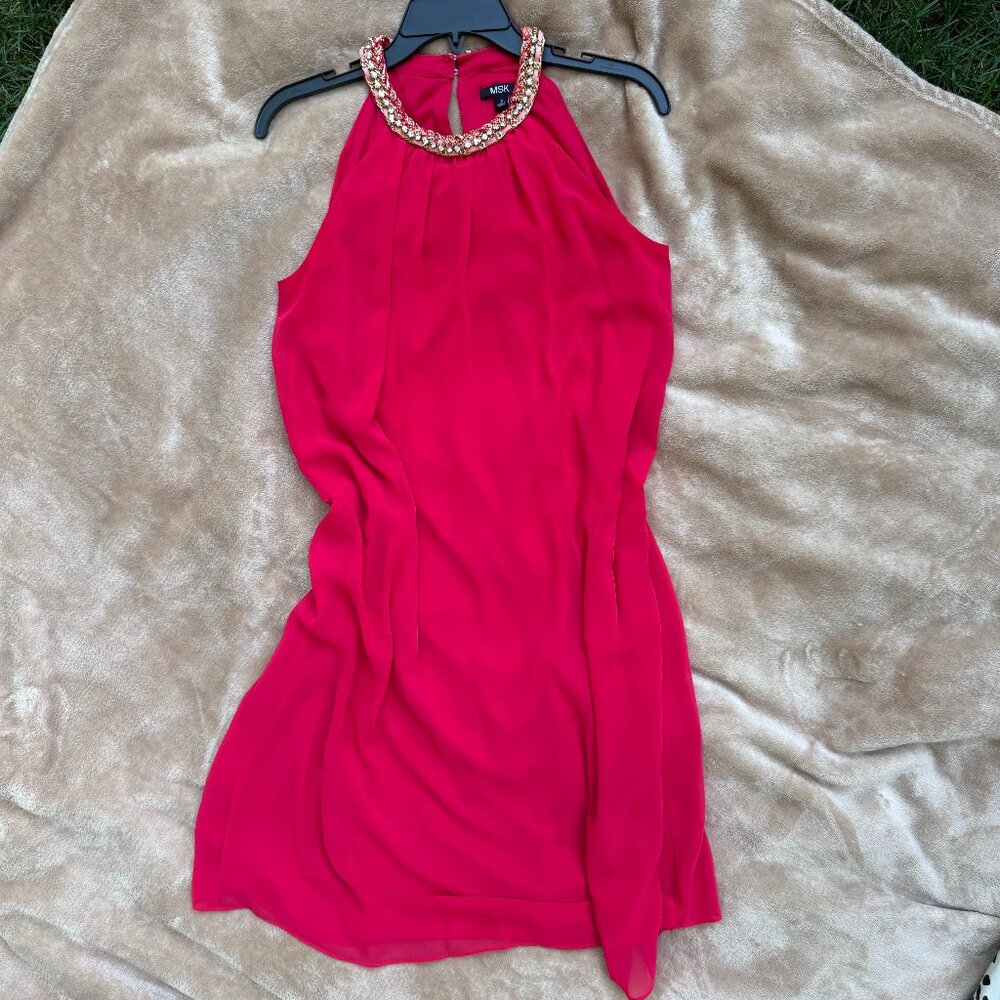 Vibrant Hot Pink Halter Dress
